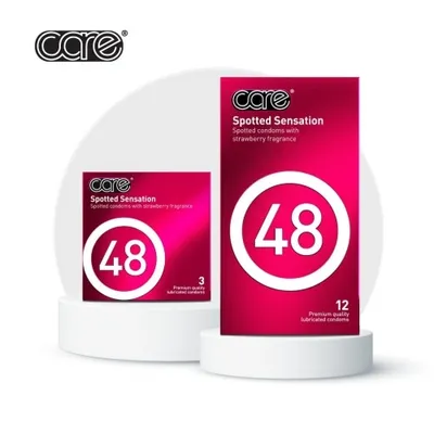 [990원딜] 케어48 스킨밀착 도트형 3P(딸기향)